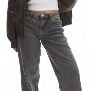 Topshop Charcoal Straight Leg Jeans